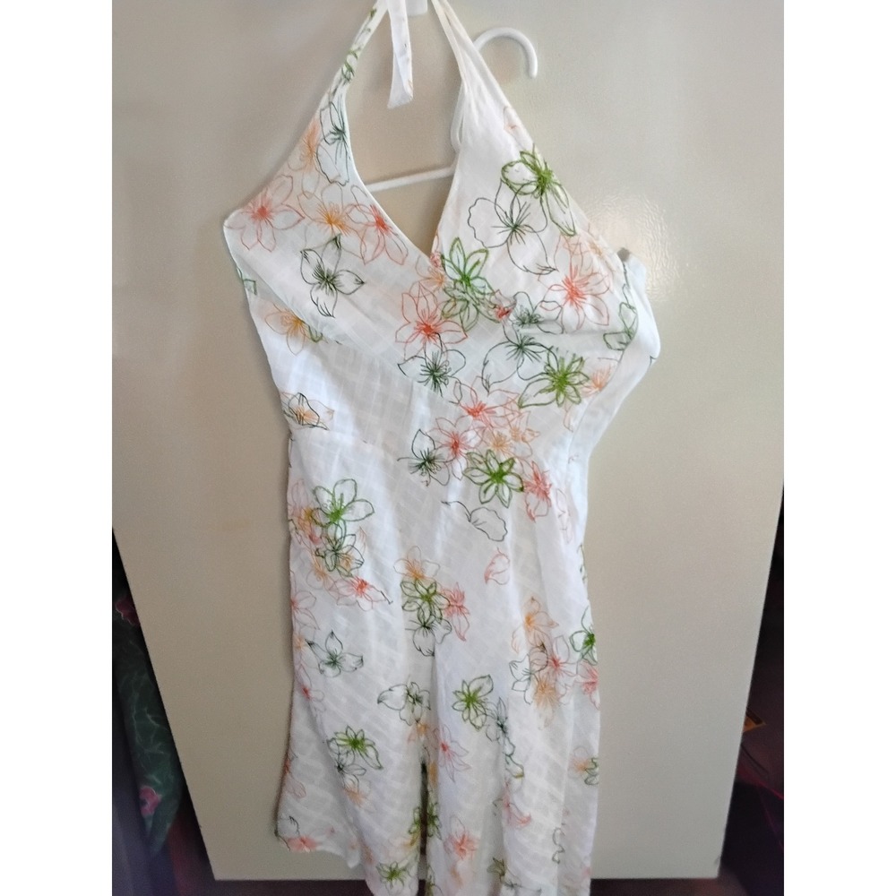 Billabong Womens White Floral Halter Neck‎ Cotton Sun Dress Size 5